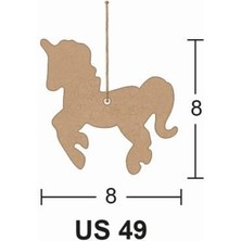 E Hobici Ahşap Unicorn 8x8cm 8mm Us49
