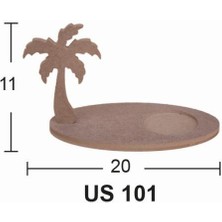 E Hobici Ahşap Oval Palmiye Bardak Altlığı 20x11cm Us101