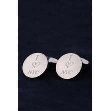 Kravatkolik Füme Renk I Love New York City Hediye Kol Düğmesi