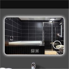 65X90 cm Makyaj Aynalı Dokunmatik Tuşlu Buğu Yapmayan Ledli Banyo Aynası