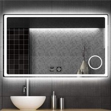 50X65 cm Makyaj Aynalı Dokunmatik Tuşlu Buğu Yapmayan Ledli Banyo Aynası