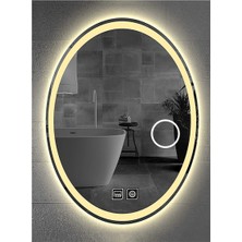 Global Led Mirror 73X93 cm Makyaj Aynalı Dokunmatik Tuşlu Buğu Yapmayan Ledli Elips Banyo Aynası