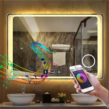 Global Led Mirror 50X65 cm Bluetoothlu Makyaj Aynalı Buğu Yapmayan Ledli Banyo Aynası