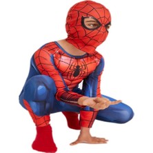 Liyavera Dısney Marvel Kaslı Spiderman Örümcek Adam Kostümü Çocuk Kıyafeti