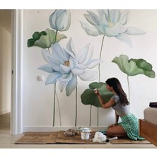 Myglobal Sade Çiçekler 1 Sayılarla Boyama Seti Çerçevesiz Duvar Sticker 90 x 110 cm