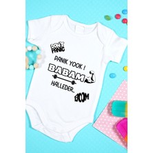 Tuğba Baby Özel Tasarım Bebek Zıbın - Çıtçıtlı Body (Don't Panic Babam Halleder)