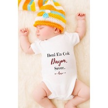 Tuğba Baby Özel Tasarım Bebek Zıbın Çıtçıtlı Body Beni En Çok Dayım Sever!)