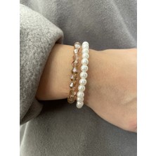 Padore Accessory Kadın - Şık Tasarım Kristal ve Inci Detay Bileklik
