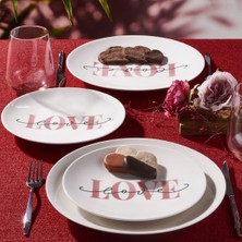 Güral Porselen Love 4 Parça Bone Pasta Takımı - 2536