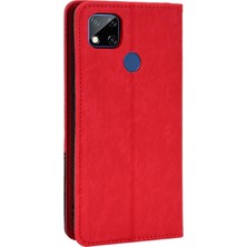 Dacare Xiaomi Redmi 9c / Redmi 9c Nfc Suni Deri Kaplamalı Tpu Telefon Kılıfı Kırmızı (Yurt Dışından)