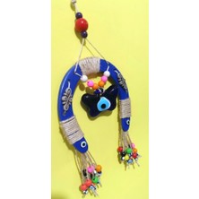 NAZAR Nal Figürgü Renkli Boncuklu Kelebek Nazar Bahçe Duvar Balkon Süsü 37 cm