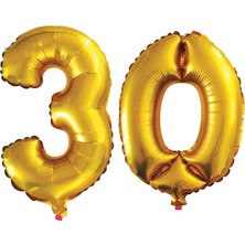 Bal10 Dünyası 30 Yaş Sayı Folyo Balon Gold 40 Inç 100 cm