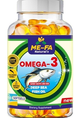 Mefa Naturals Omega 3 200 Softgel Yeni Formül Epa&dha 2000 Mg Balık Yağı Helal Belgeli