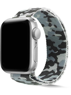 Fogy Apple Watch Uyumlu 2 3 4 5 6 Se 40MM Mıknatıslı Tel Örgü Tasarım Metal Kordon