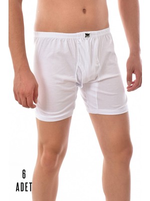 Tutku Erkek Paçalı Boxer Beyaz 0110 - 6 Adet 