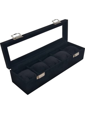 Stand Market  Saat Kutusu 5'li Alcantra Siyah