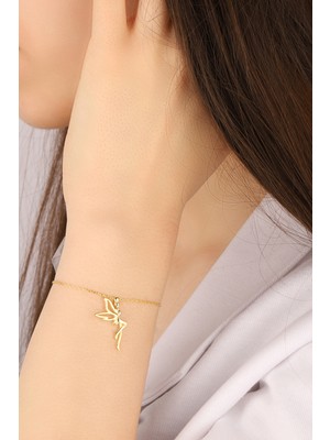 Lia Berto Altın Kaplama Tinkerbell 925 Ayar Gümüş Bileklik