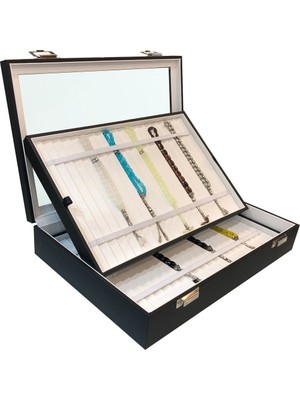 Stand Market  Tesbih Kutusu Lastikli 2'li Camlı Siyah