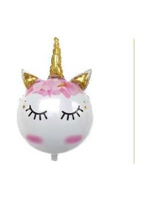 Parti Sürprizi Unicorn Eyelash Gold Folyo Balon