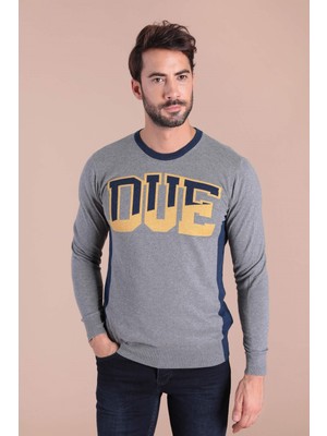 Ferraro Bisiklet Yaka Pamuk Ipek Kazak - Gri