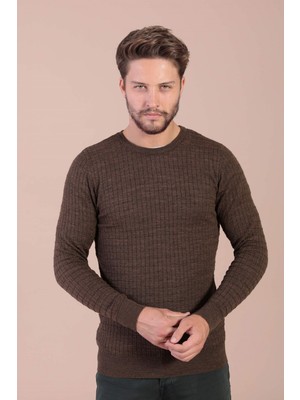 Ferraro Bisiklet Yaka Superfine Yün Kazak - Nescafe