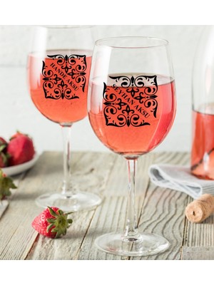 BK Kişiye Özel Isimli Renkli Baskılı Ikili Şarap Kadehi Seti-10