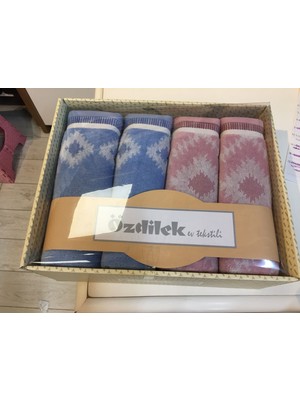 Özdilek Eclectıc 4'lü Kutlu Havlu Pembe - Mavi