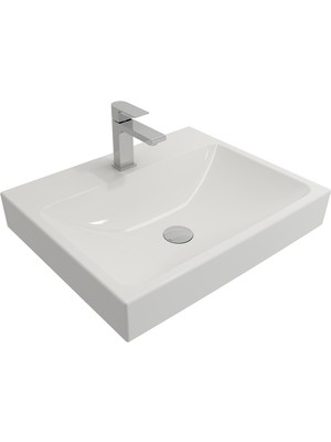 Bocchı Scala Tezgah Üstü Lavabo 60 Cm  Parlak Beyaz