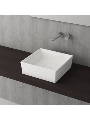Bocchı Vessel Kare Lavabo 38x38 Cm - Parlak Beyaz