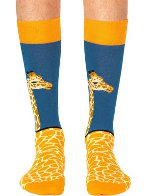 Carnaval Socks Uzun Kısa Zürafa Desenli Renkli Çorap