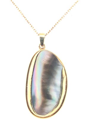 Birinci 1926 925 Ayar Gümüş Mother Of Pearl Oval Sedef Kolye