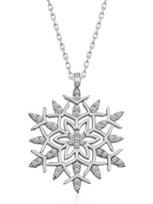 925 Gümüş Kar Tanesi 925 Ayar Gümüş Kolye