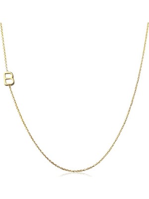 925 Gümüş B Harf 925 Ayar Gümüş Kolye