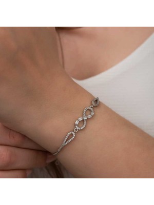 925 Gümüş Sonsuzluk 925 Ayar Gümüş Bileklik