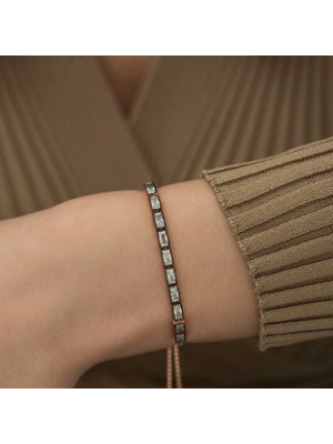 925 Gümüş Elmas Montür 925 Ayar Gümüş Bileklik