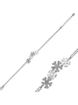 925 Gümüş Kar Taneleri 925 Ayar Gümüş Bileklik