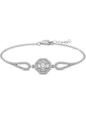 925 Gümüş Baget Taşlı 925 Ayar Gümüş Bileklik