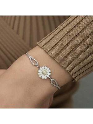 925 Gümüş Papatya  925 Ayar Gümüş Bileklik