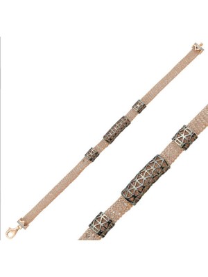 925 Gümüş Gümüş Taşlı File Bayan 925 Ayar Gümüş Bileklik