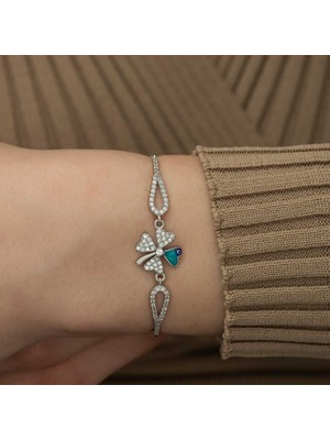 925 Gümüş Yonca 925 Ayar Gümüş Bileklik