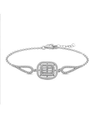 925 Gümüş Baget Taşlı 925 Ayar Gümüş Bileklik