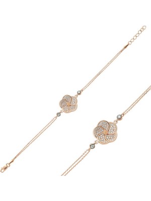 925 Gümüş Papatya Desen 925 Ayar Gümüş Bileklik