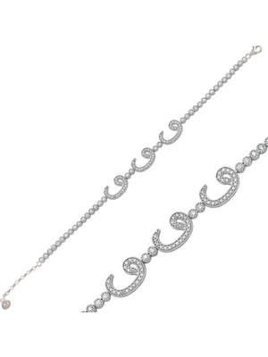 925 Gümüş Vav Su Yolu 925 Ayar Gümüş Bileklik