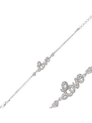 925 Gümüş Love  925 Ayar Gümüş Bileklik