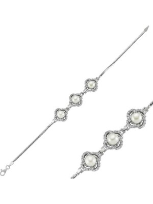 925 Gümüş Inci Bayan 925 Ayar Gümüş Bileklik