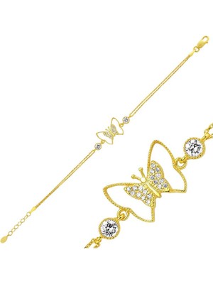 925 Gümüş Kelebek  925 Ayar Gümüş Bileklik