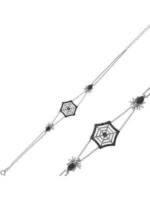 925 Gümüş Örümcek Ağı 925 Ayar Gümüş Bileklik