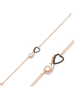 925 Gümüş Annem Yazılı Sonsuzluk 925 Ayar Gümüş Bileklik