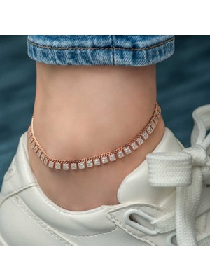 925 Gümüş Gurmet Zirkon Taşlı 925 Ayar Gümüş Halhal