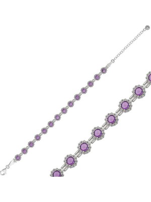 925 Gümüş Yuvarlak Su Yolu 925 Ayar Gümüş Bileklik